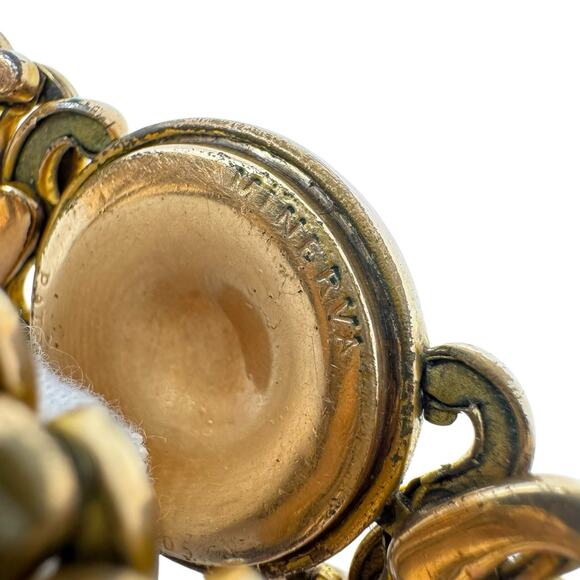 Antique 1905 Minerva Gold Filled Stretch Bracelet Engraved Monogram 27.9g Read - Picture 10 of 13